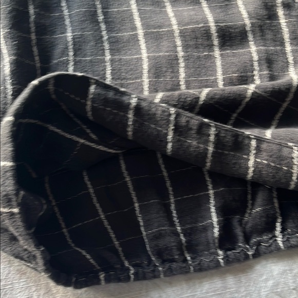 Free People Black and White Checkered Short Sleeve Heavy Knit Wrap Top with Tie - Picture 10 of 16